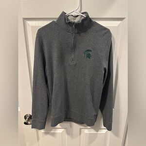 Vineyard Vines Michigan State Spartans Quarter Zip Pullover Gray Men’s Small